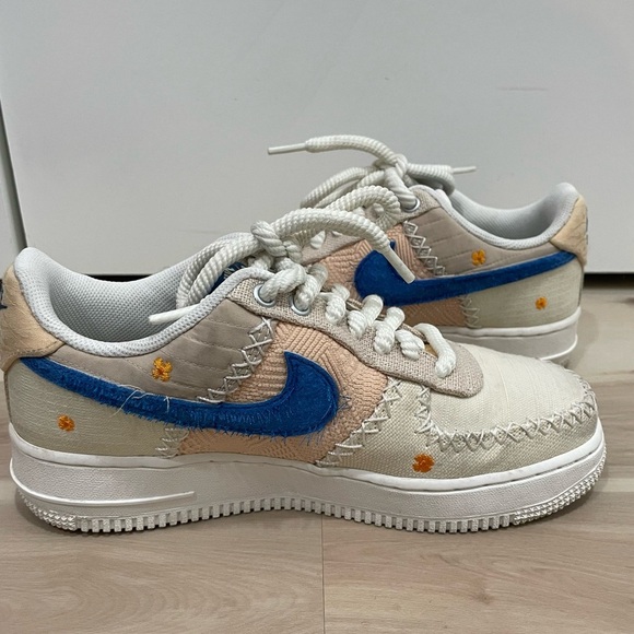 Women’s Nike Air Force 1 '07 'LA Flea' Anniversary Edition Size 7.5 Blue Orange - Picture 1 of 12